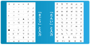 キーボードから特殊記号を出すことも可能