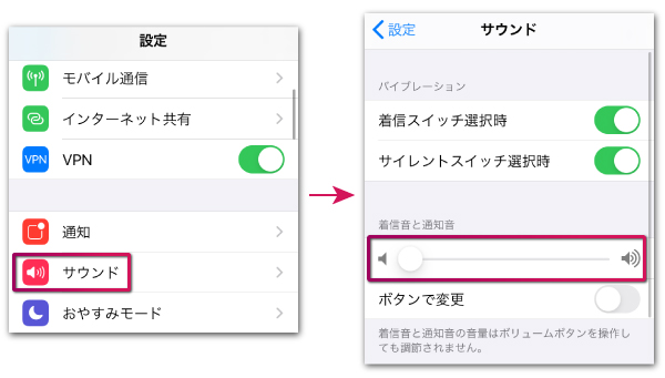 iPhoneでLINEの着信音や通知音を調節する方法